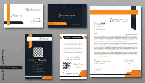 vector corporate business stationery set design template