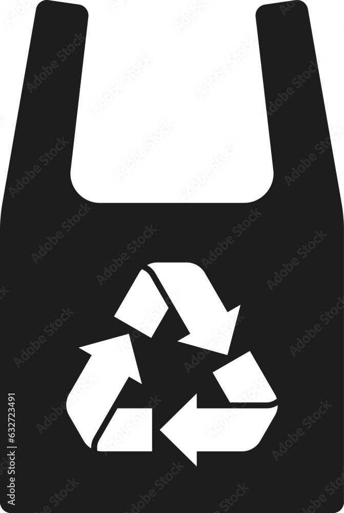 Eco recycled plastic bag icon. Vector. Flat design. Eco recycled plastic bag icon. Vector. Flat design.