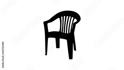 Outdoor Resin Stack Chair silhouette, plastic lawn chairs