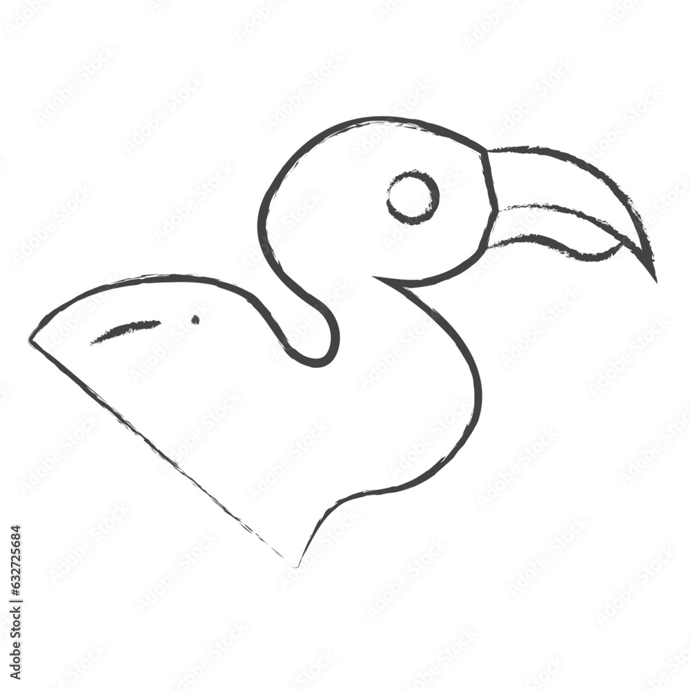 Fototapeta premium Hand drawn Vulture bird illustration icon