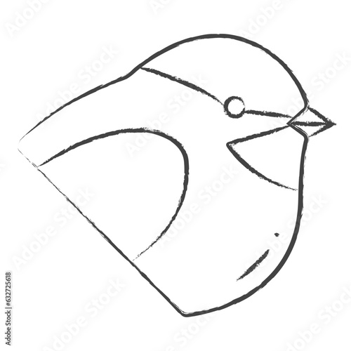 Hand drawn Chickadee bird illustration icon