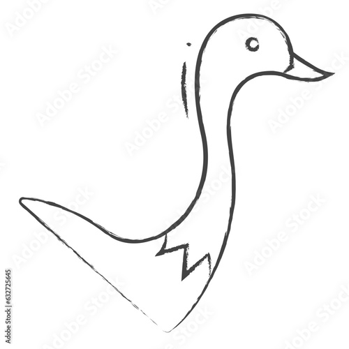 Hand drawn Ostrich bird illustration icon