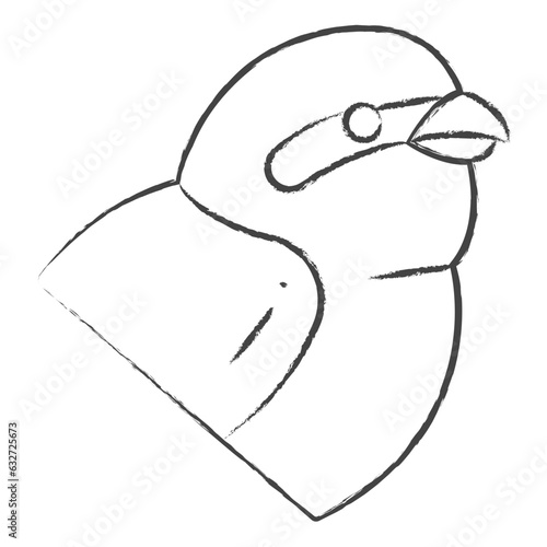 Hand drawn Shrike bird illustration icon