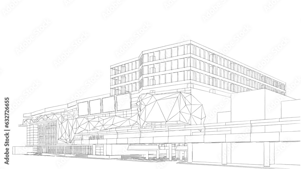 sketch of building