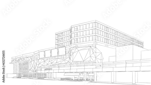 sketch of building