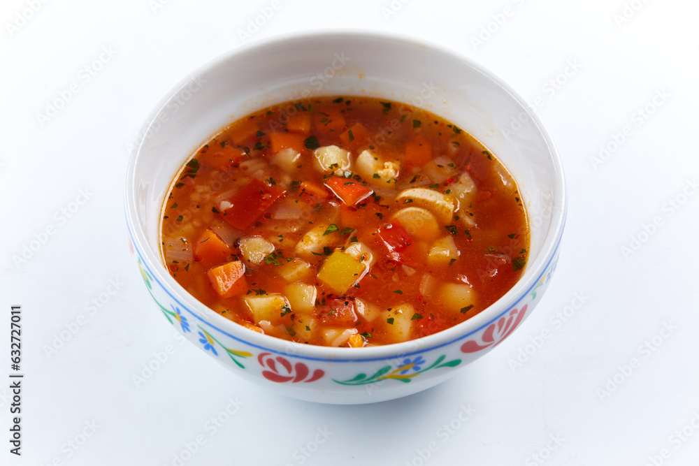 italian vegetable soup on the white italian vegetable soup on the white