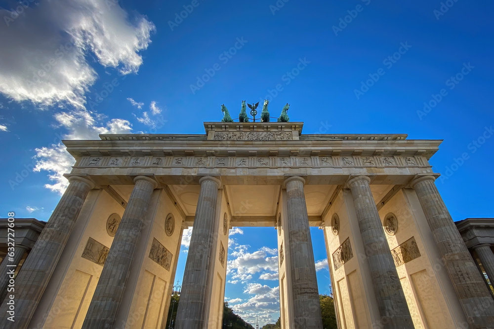 Low angle view of Brandenburg Gate, Berlin, Germany