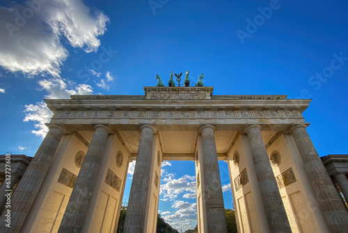 Low angle view of Brandenburg Gate, Berlin, Germany