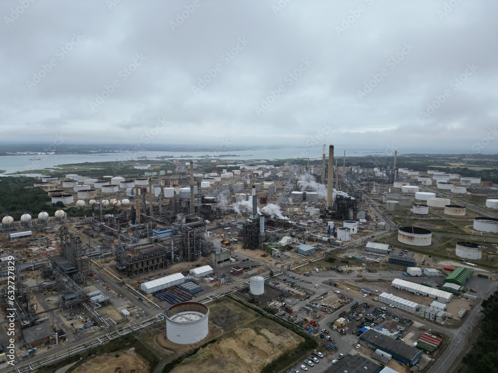 Fawley Oil Refinery Hampshire UK drone,aerial