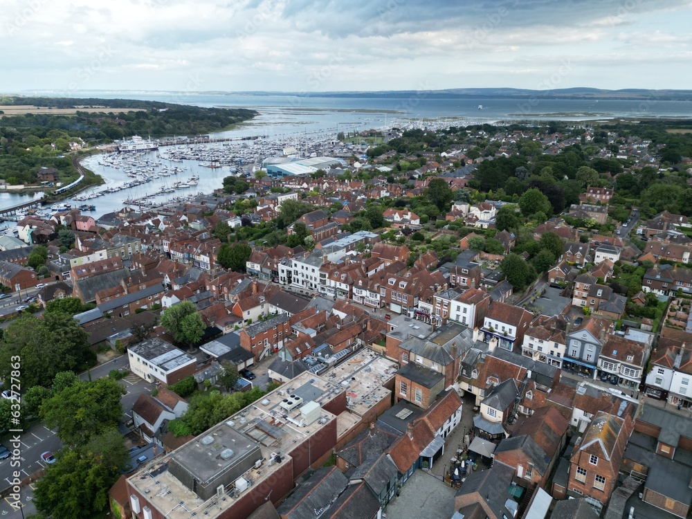 Lymington Town in Hampshire UK drone,aerial