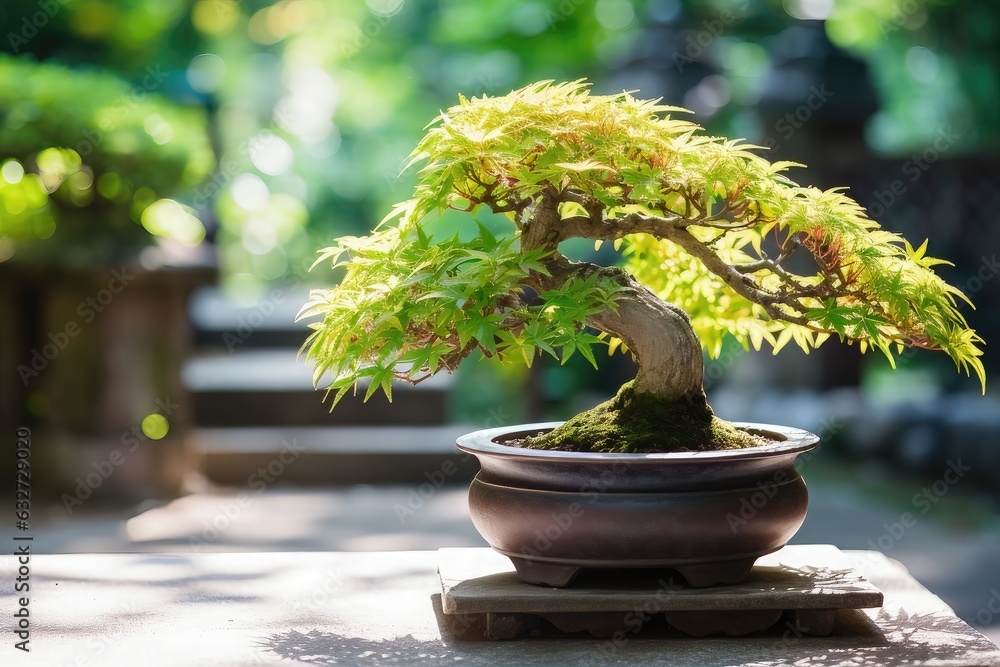 Bonsai tree in japanese garden Bonsai tree in japanese garden
