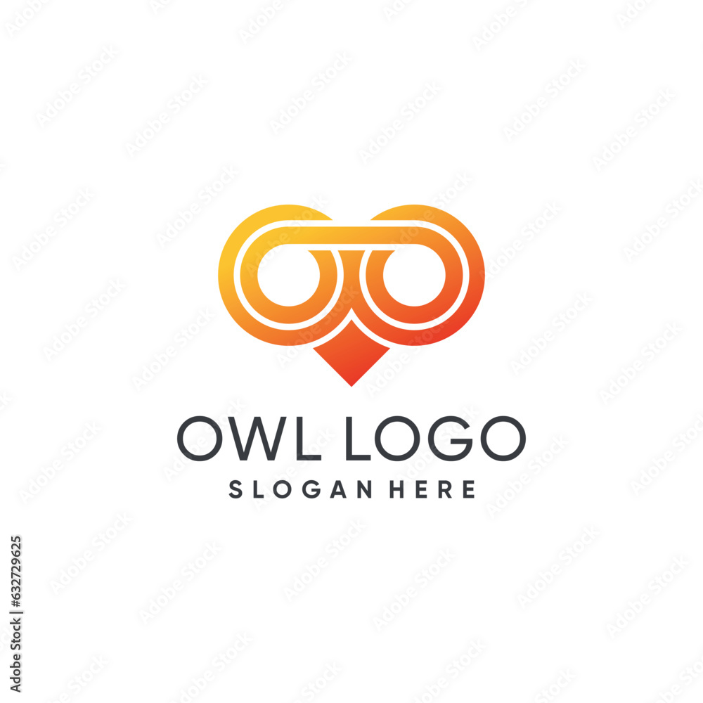 Owl logo design with creative concept idea