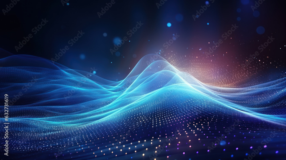 Blue Futuristic Data Wave Background Blue Futuristic Data Wave Background