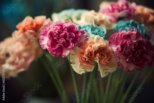 Whimsical Carnations Bouquets of Flowers  bokeh 