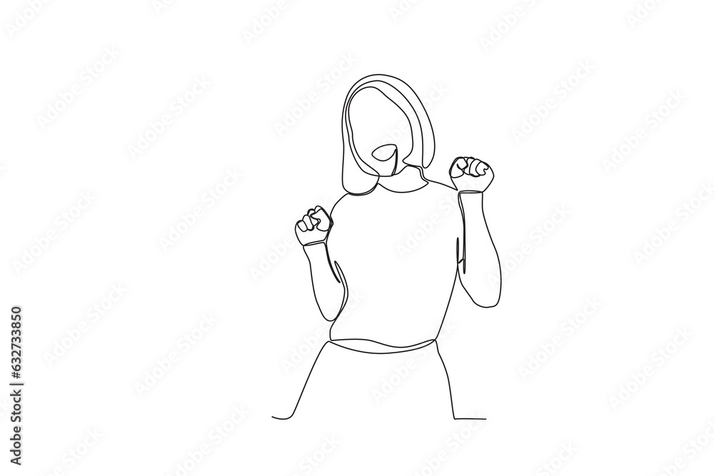 A woman smiled with a happy face. World smile day one-line drawing A woman smiled with a happy face. World smile day one-line drawing