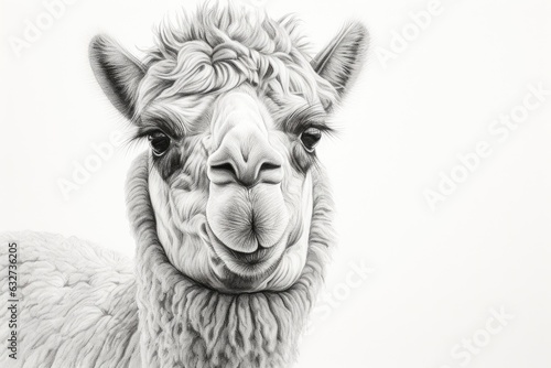 Pencil sketch cute camel animal draw