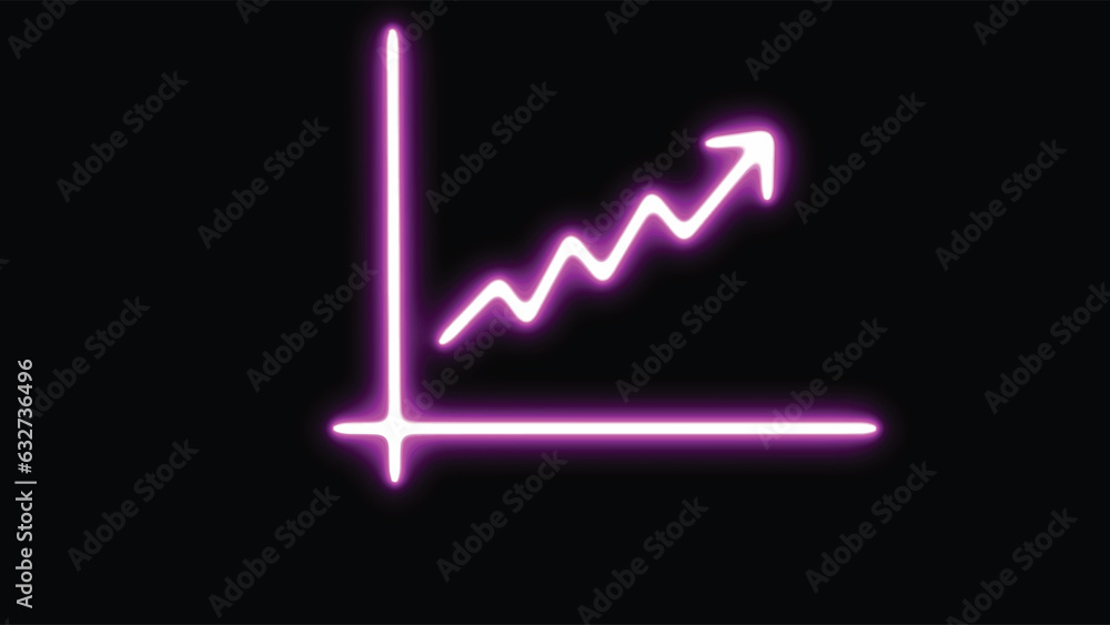 Arrow graph going up. Futuristic raise arrow chart digital transformation abstract technology background. Vector illustration