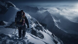 Daring Ascent: A High-Resolution Generative AI Visualization of a Brave Mountaineer Navigating Treacherous Slopes