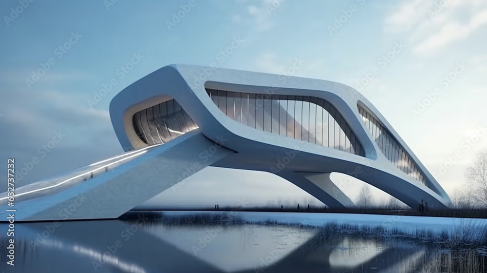 High-Tech Bridge: Futuristic Minimalist Architecture, 