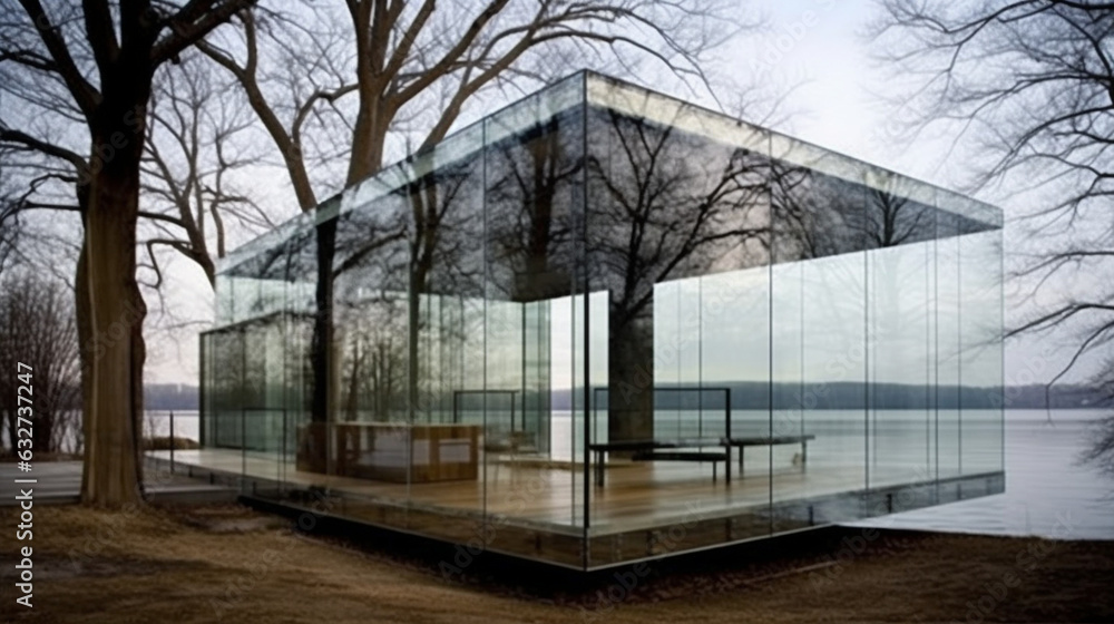 Transparent Pavilion: Futuristic Minimalist Architecture, 