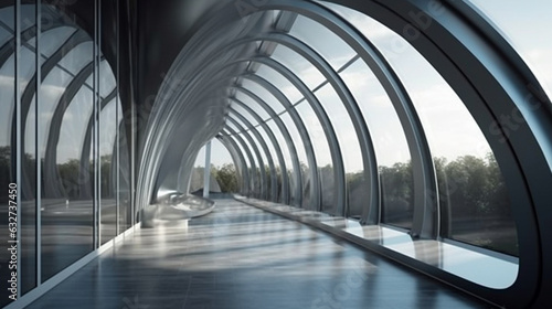 Metallic Archway: Futuristic Minimalist Architecture, 