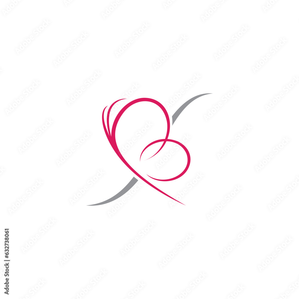 X beauty butterfly Logo Design
