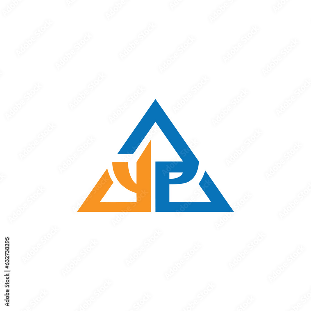 YP initial triangle logo design YP initial triangle logo design