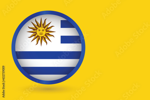 Free Download Uruguay flag button, Uruguay circle button flag with copy space - GFXLoad