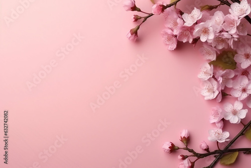 Wallpaper Mural Japanese Sakura Flower Over Pink Background - Large Copy Space | Stock Photo Created with Generative AI Tools Torontodigital.ca