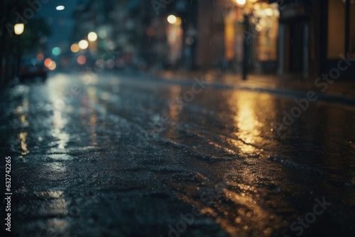 rainy street at night