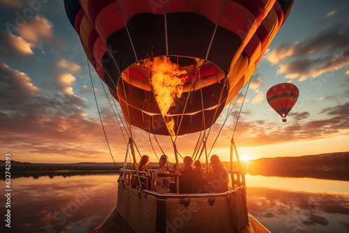 closeup photo of Hot Air Balloon Ride Generative AI