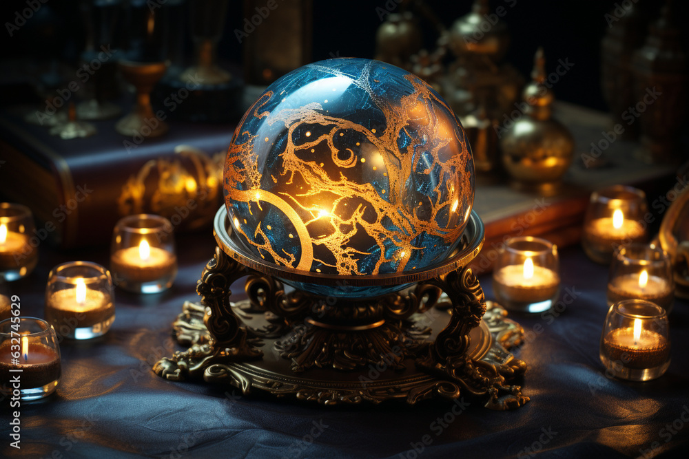 Fortune-Teller's Orb Illuminated by Candlelight Generative AI Fortune-Teller's Orb Illuminated by Candlelight Generative AI
