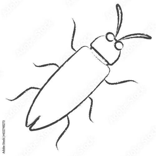 Hand drawn Cockroach illustration icon
