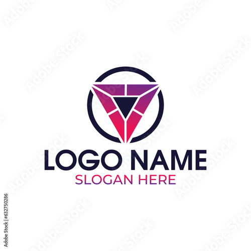 Free Download abstract diamond triangle logo design - GFXLoad