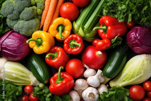 Assortment of fresh vegetables close up