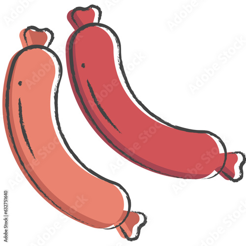 Hand drawn Sausage illustration icon