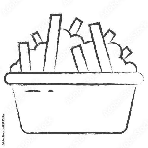 Hand drawn Poutine food illustration icon