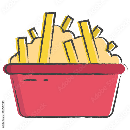Hand drawn Poutine food illustration icon