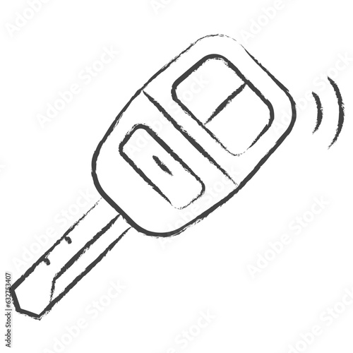 Hand drawn Car key illustration icon