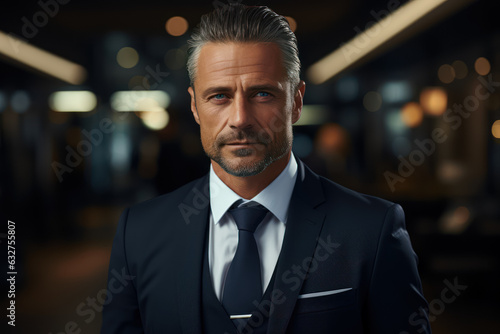 Studio shot of a professional businessman dressed fashionably in granitur. The concept of a man, a businessman. Generative Ai.