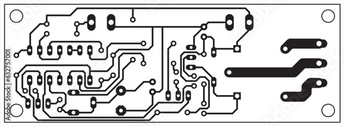 Tracing the conductors of the printed circuit board
of an electronic device. Vector engineering 
drawing of a pcb. Electric background.