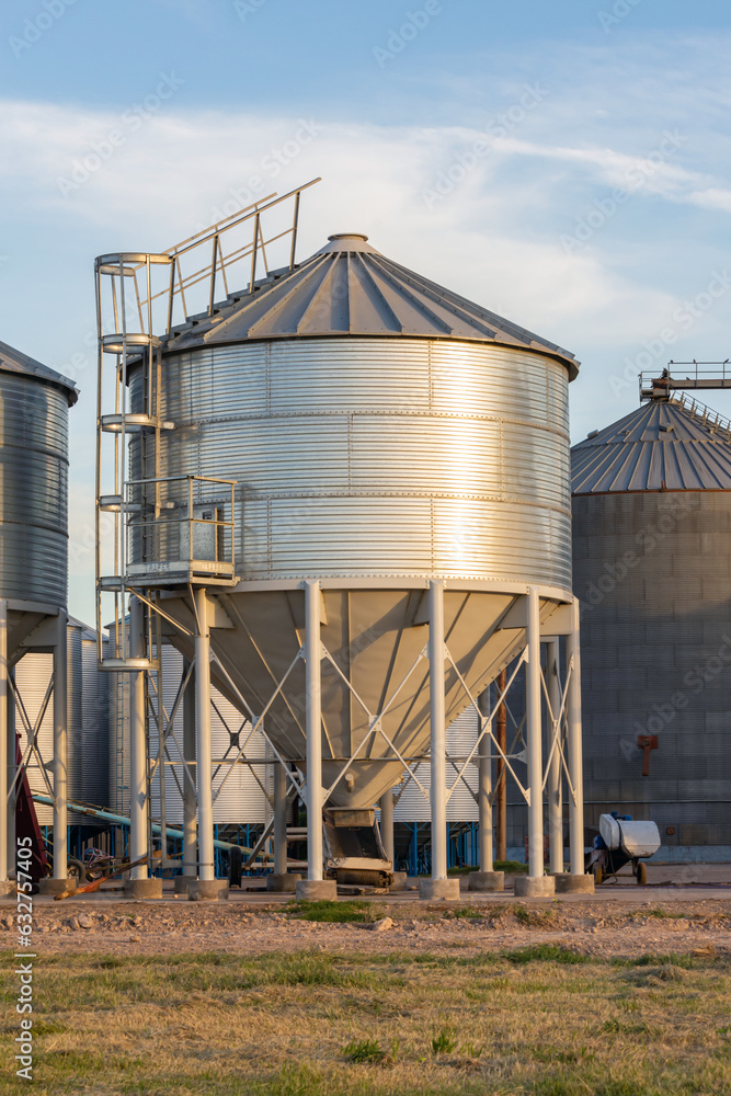 Silos in the field to store cereals Silos in the field to store cereals