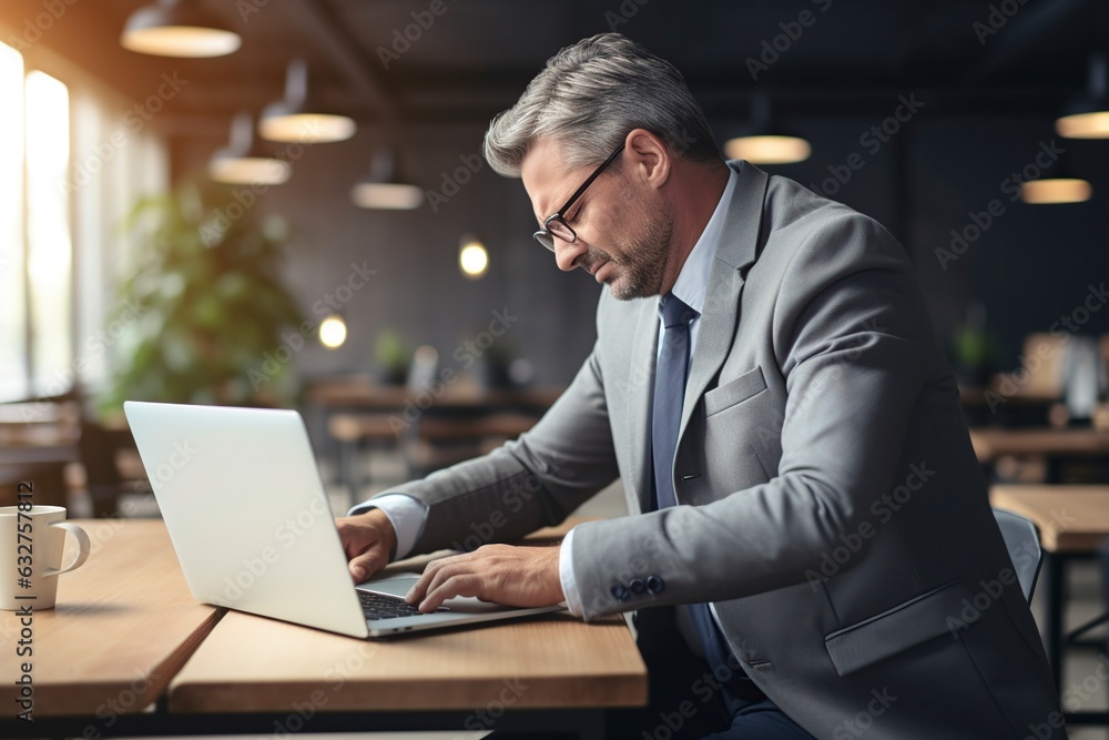 exhausted businessman in front of his laptop exhausted businessman in front of his laptop