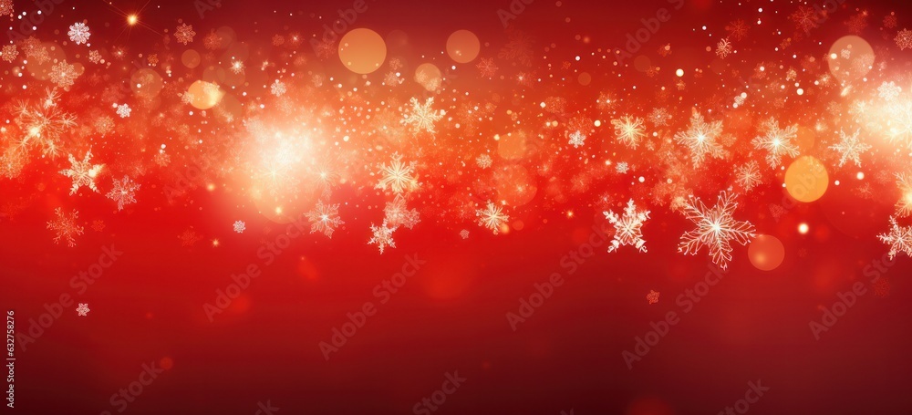 Winter celebration with snowflakes and lights. Merry Christmas banner.