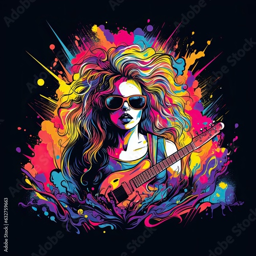 Rock Princess Clip Art or T-Shirt Design illustration