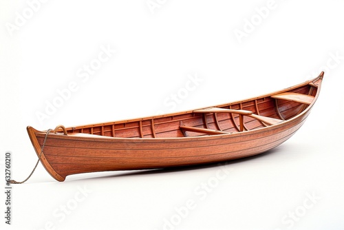 wooden boat isolated on white background.