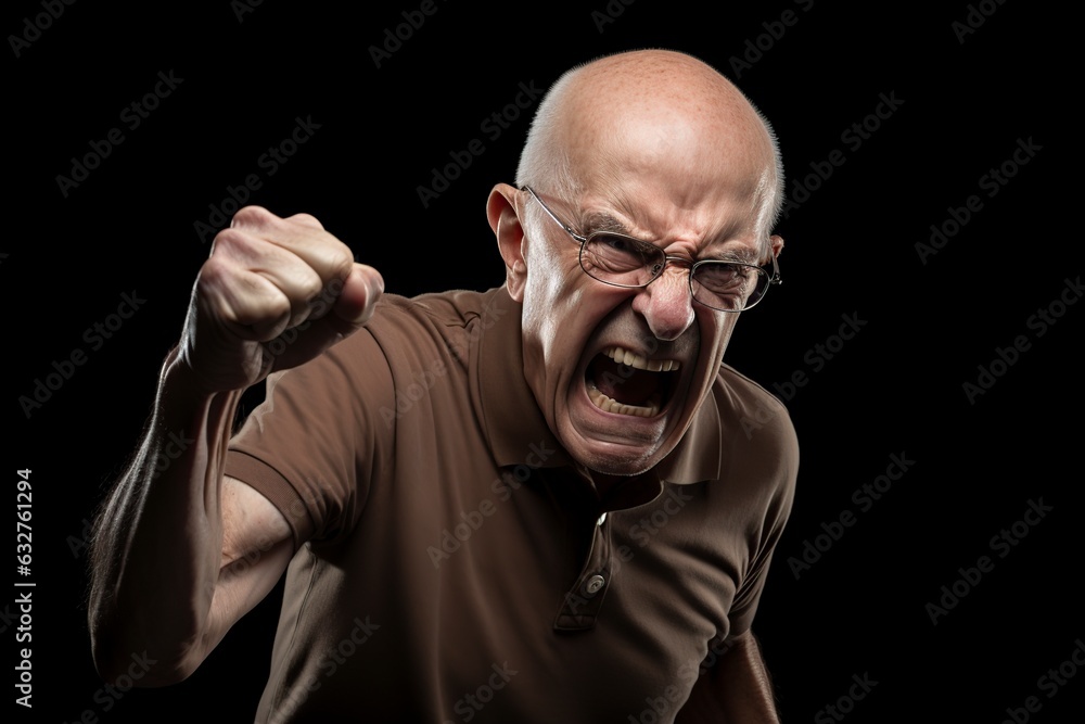angry old man shouting and clenching his fists angry old man shouting and clenching his fists