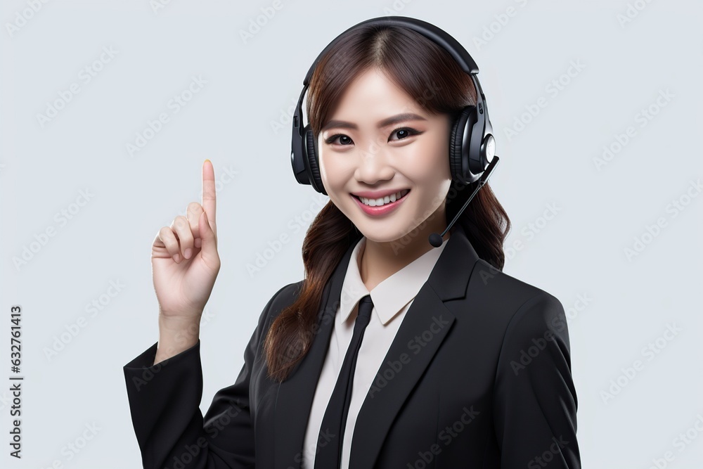 asian call center operator with smile face asian call center operator with smile face