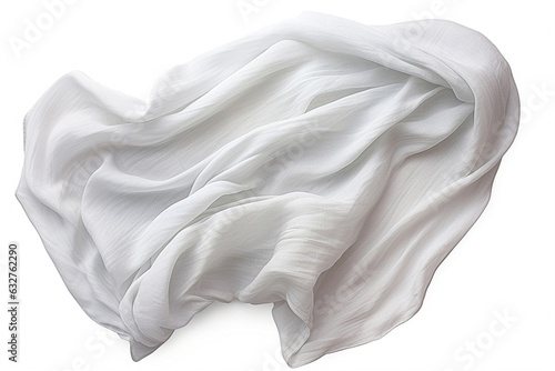 wrinkled fabric isolated on white background.