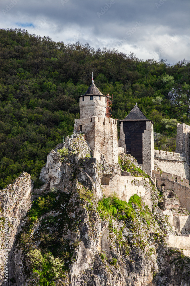The Golubac fortress on Danube River in Serbia